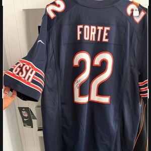 New with Tags Nike Navy Chicago Bears #22 Forte Autographed Football Jersey